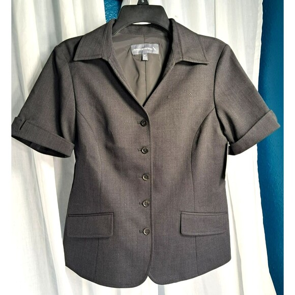 NWT American Airlines Womens 6R Short Sleeve Blazer Charcoal Attendant Uniform - Picture 2 of 10